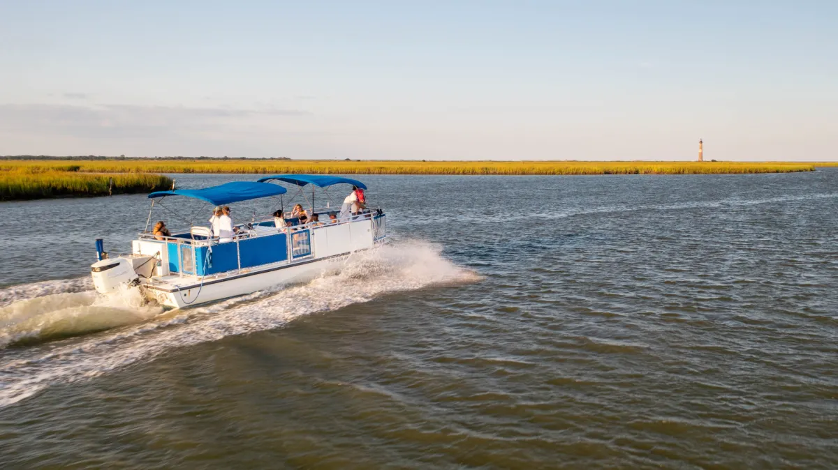 a small boat in a body of water