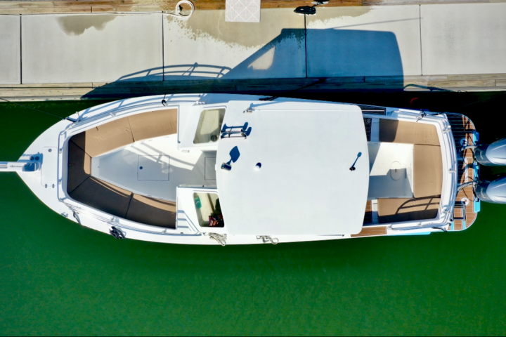 a boat sitting on top of a table