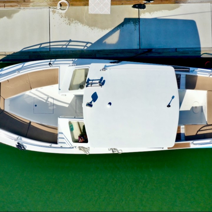 a boat sitting on top of a table