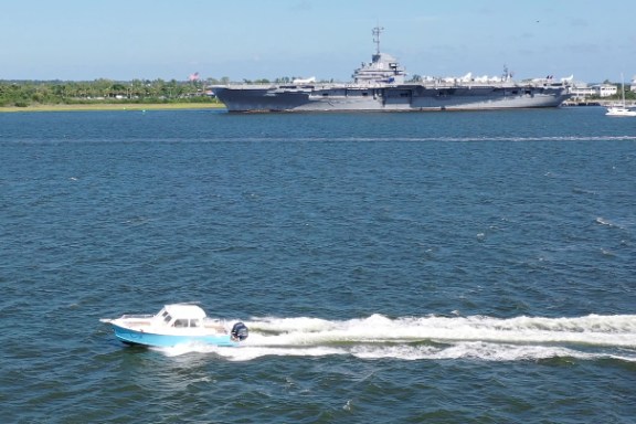 a large ship in a body of water