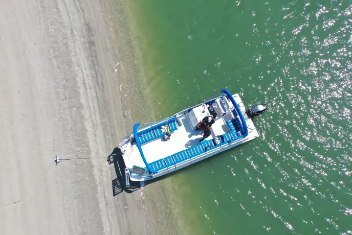 Boat parked on a beach